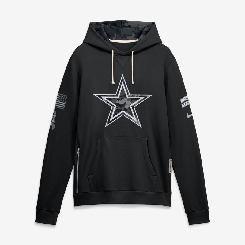 Dallas Cowboys 2026 Salute to Service Sideline Dri-FIT Pullover Hoodie - Black