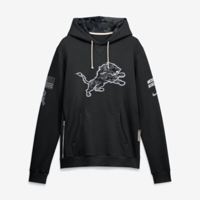 Detroit Lions 2026 Salute to Service Sideline Dri-FIT Pullover Hoodie - Black