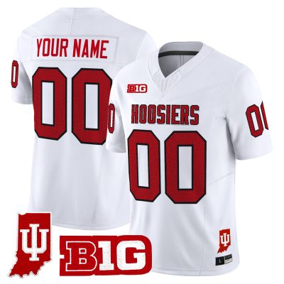 Indiana Hoosiers 90s Throwback Vapor Limited Custom Jersey - Indiana State Patch - White