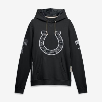 Indianapolis Colts 2026 Salute to Service Sideline Dri-FIT Pullover Hoodie - Black