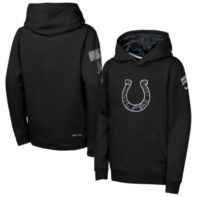 Indianapolis Colts Youth 2026 Salute to Service Club Fleece Pullover Hoodie - Black