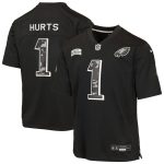 Jalen Hurts Philadelphia Eagles Youth 2026 Salute to Service Game Jersey - Black
