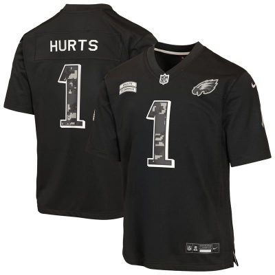 Jalen Hurts Philadelphia Eagles Youth 2026 Salute to Service Game Jersey  - Black
