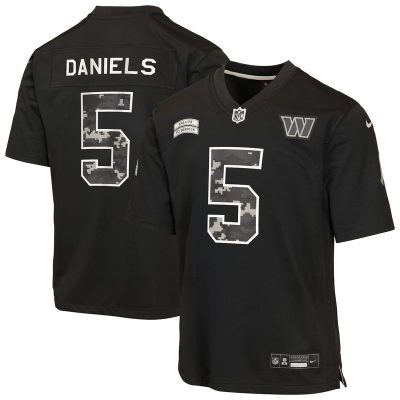 Jayden Daniels Washington Commanders Youth 2026 Salute to Service Game Jersey  - Black