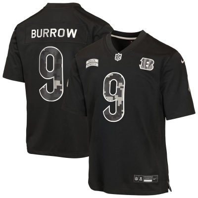 Joe Burrow Cincinnati Bengals Youth 2026 Salute to Service Game Jersey  - Black