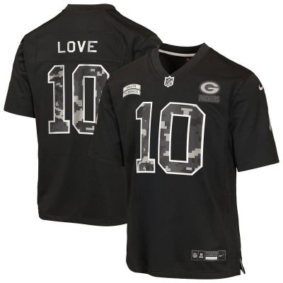 Jordan Love Green Bay Packers Youth 2026 Salute to Service Game Jersey  - Black