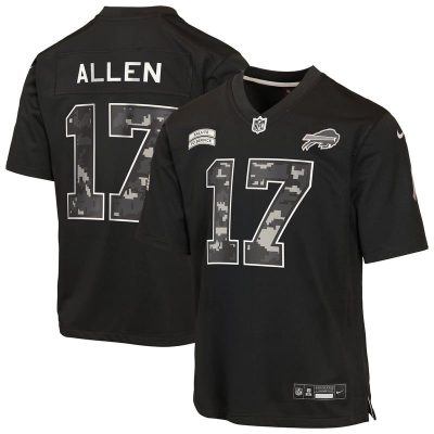 Josh Allen Buffalo Bills Youth 2026 Salute to Service Game Jersey  - Black