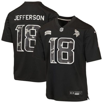 Justin Jefferson Minnesota Vikings Youth 2026 Salute to Service Game Jersey  - Black