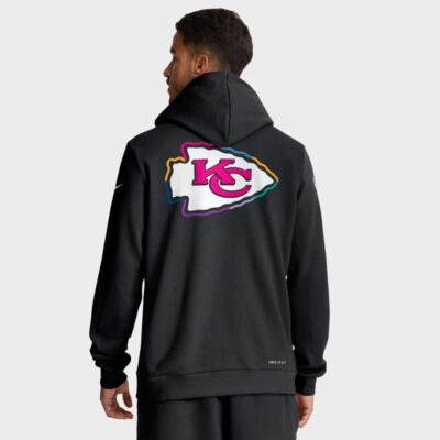 Alternative view of Kansas City Chiefs 2025 NFL Crucial Catch Sideline Standard Issue Dri-FIT Hoodie - Black