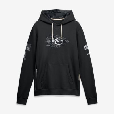 Kansas City Chiefs 2026 Salute to Service Sideline Dri-FIT Pullover Hoodie - Black