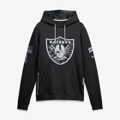 Las Vegas Raiders 2026 Salute to Service Sideline Dri-FIT Pullover Hoodie - Black