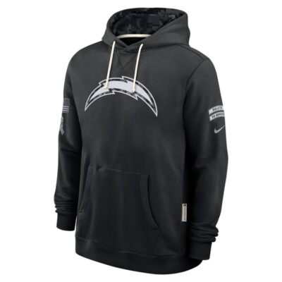 Los Angeles Chargers 2026 Salute to Service Sideline Dri-FIT Pullover Hoodie - Black - Image 3