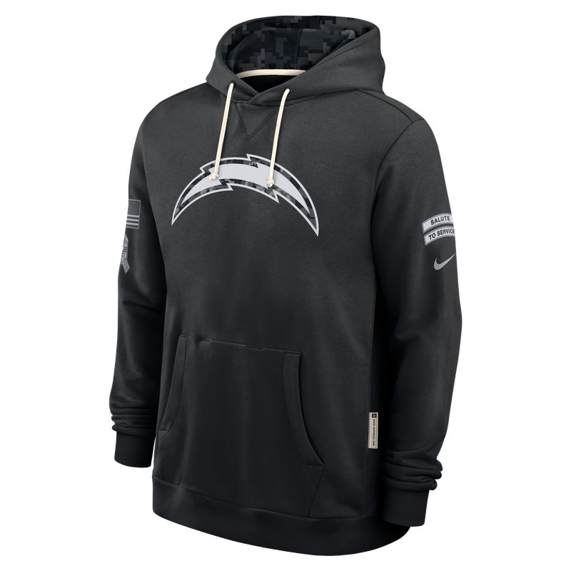 Los Angeles Chargers 2026 Salute to Service Sideline Dri-FIT Pullover Hoodie - Black - Image 3