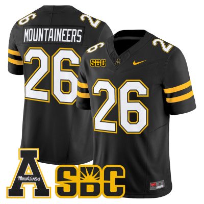 Men's App State Mountaineers 2026 Vapor Limited Jersey - Black / #26 Mountaineers