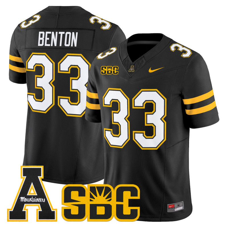 Men's App State Mountaineers 2026 Vapor Limited Jersey - Black / Aiden Benton
