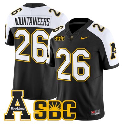 Men's App State Mountaineers 2026 Vapor Limited Jersey - Black Alternate / #26 Mountaineers