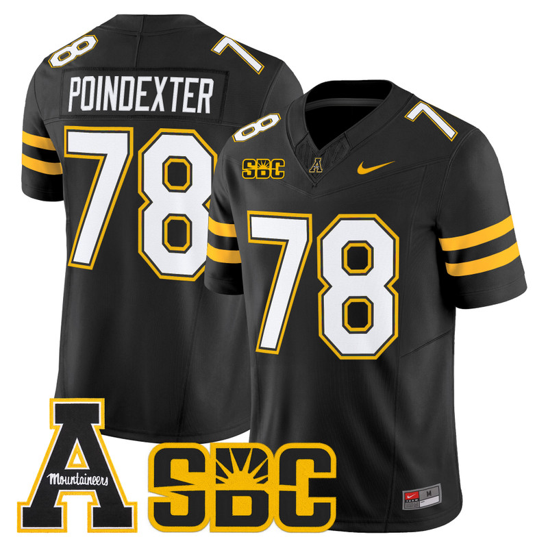 Men's App State Mountaineers 2026 Vapor Limited Jersey - Black / Tyriq Poindexter
