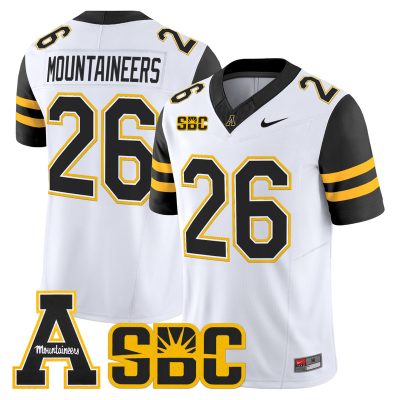 Men's App State Mountaineers 2026 Vapor Limited Jersey - White / #26 Mountaineers