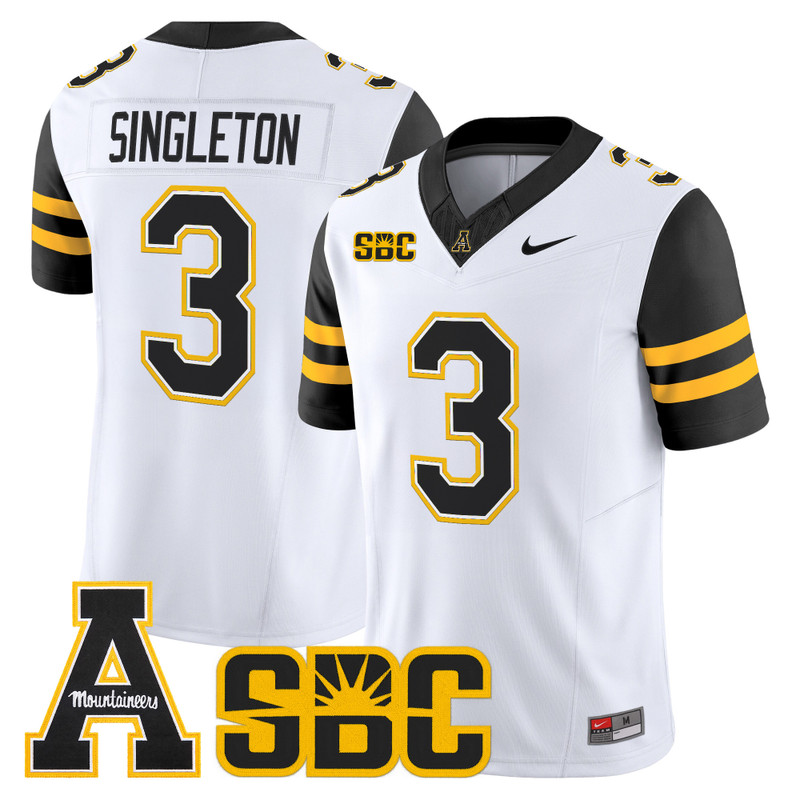 Men's App State Mountaineers 2026 Vapor Limited Jersey - White / Malachi Singleton