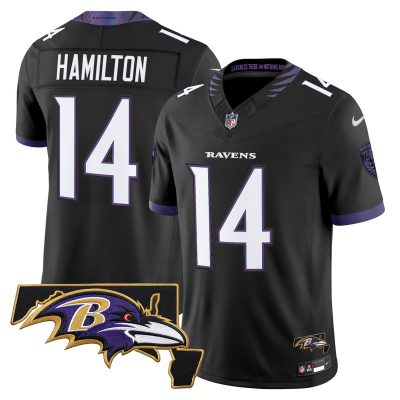 Men's Baltimore Ravens 2026 Vapor Limited Jersey V2 - Black / Kyle Hamilton