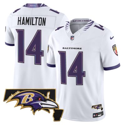 Men's Baltimore Ravens 2026 Vapor Limited Jersey V2 - White / Kyle Hamilton