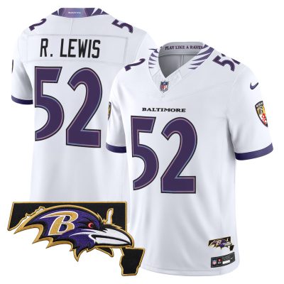 Men's Baltimore Ravens 2026 Vapor Limited Jersey V2 - White / Ray Lewis