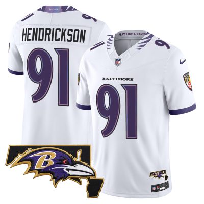 Men's Baltimore Ravens 2026 Vapor Limited Jersey V2 - White / Trey Hendrickson