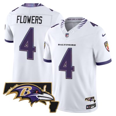 Men's Baltimore Ravens 2026 Vapor Limited Jersey V2 - White / Zay Flowers