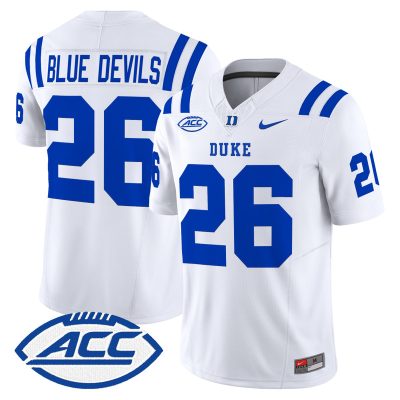 Men's Duke Blue Devils 2026 Vapor Limited Jersey - White / #26 Blue Devils