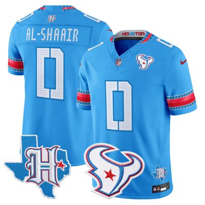 Men's Houston Texans 2026 "Rivalries" Vapor Limited Jersey - Texas Patch - Blue / Azeez Al-Shaair