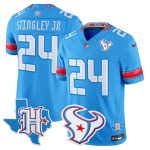 Men's Houston Texans 2026 "Rivalries" Vapor Limited Jersey - Texas Patch - Blue / Derek Stingley Jr.