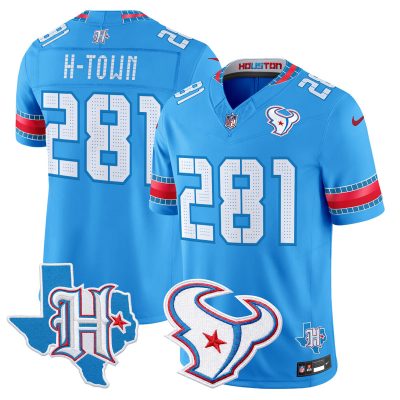 Men's Houston Texans 2026 "Rivalries" Vapor Limited Jersey - Texas Patch - Blue / H-Town 281
