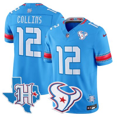 Men's Houston Texans 2026 "Rivalries" Vapor Limited Jersey - Texas Patch - Blue / Nico Collins