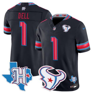 Men's Houston Texans 2026 "Rivalries" Vapor Limited Jersey - Texas Patch - Navy / Tank Dell