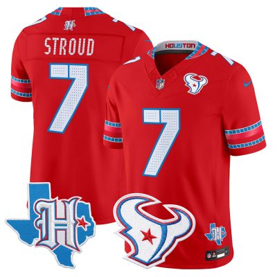 Men's Houston Texans 2026 "Rivalries" Vapor Limited Jersey - Texas Patch - Red / C.J. Stroud