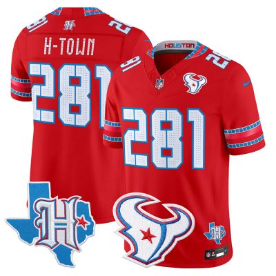 Men's Houston Texans 2026 "Rivalries" Vapor Limited Jersey - Texas Patch - Red / H-Town 281