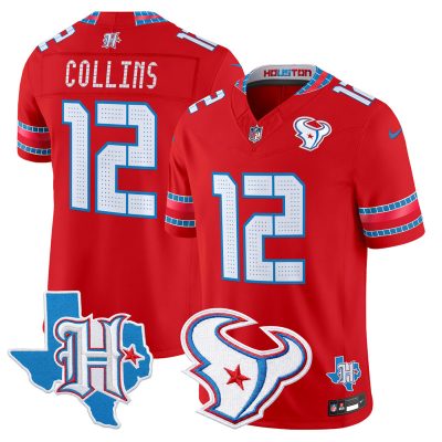 Men's Houston Texans 2026 "Rivalries" Vapor Limited Jersey - Texas Patch - Red / Nico Collins