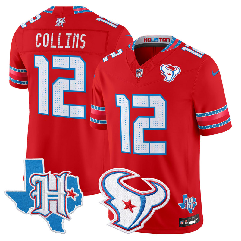 Men's Houston Texans 2026 "Rivalries" Vapor Limited Jersey - Texas Patch - Red / Nico Collins