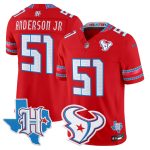 Men's Houston Texans 2026 "Rivalries" Vapor Limited Jersey - Texas Patch - Red / Will Anderson Jr.