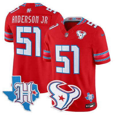 Men's Houston Texans 2026 "Rivalries" Vapor Limited Jersey - Texas Patch - Red / Will Anderson Jr.