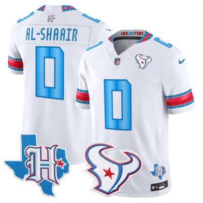 Men's Houston Texans 2026 "Rivalries" Vapor Limited Jersey - Texas Patch - White / Azeez Al-Shaair