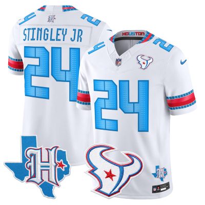 Men's Houston Texans 2026 "Rivalries" Vapor Limited Jersey - Texas Patch - White / Derek Stingley Jr.