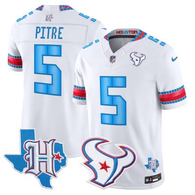 Men's Houston Texans 2026 "Rivalries" Vapor Limited Jersey - Texas Patch - White / Jalen Pitre