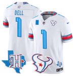 Men's Houston Texans 2026 "Rivalries" Vapor Limited Jersey - Texas Patch - White / Tank Dell