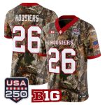 Men's Indiana Hoosiers 2026 Salute to Service Vapor Limited Jersey - Stitched - Camo / #26 Hoosiers