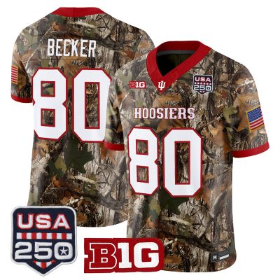 Men's Indiana Hoosiers 2026 Salute to Service Vapor Limited Jersey - Stitched - Camo / Charlie Becker