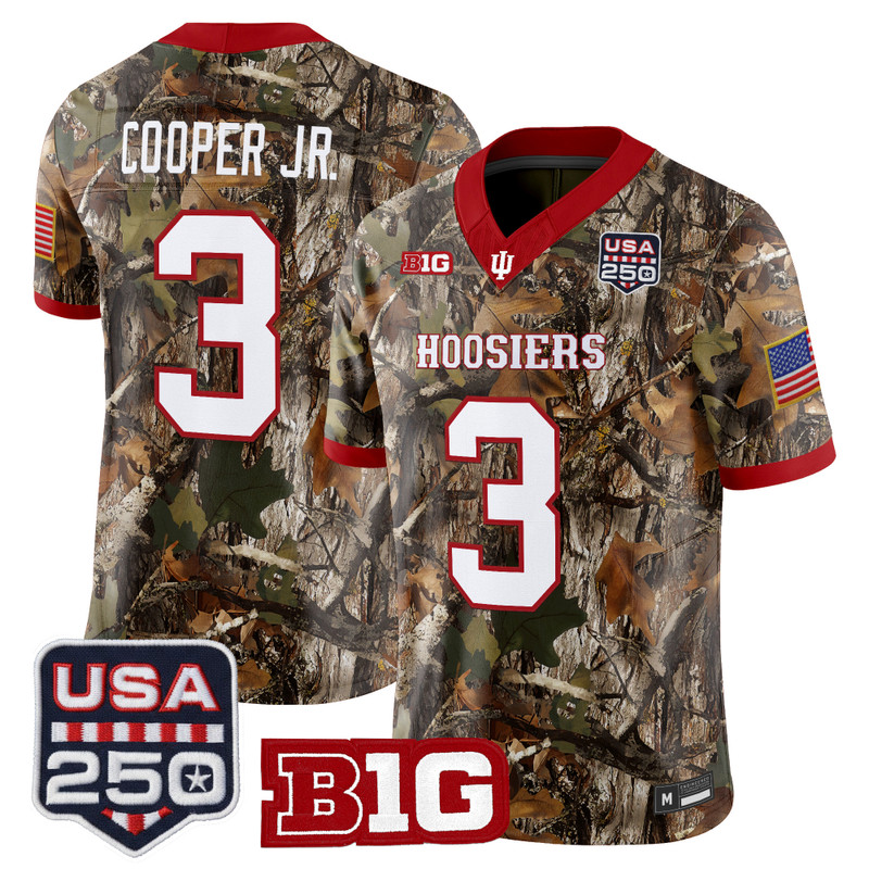 Men's Indiana Hoosiers 2026 Salute to Service Vapor Limited Jersey - Stitched - Camo / Omar Cooper Jr.