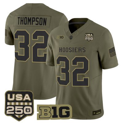 Men's Indiana Hoosiers 2026 Salute to Service Vapor Limited Jersey - Stitched - Olive / Anthony Thompson
