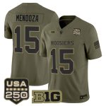 Men's Indiana Hoosiers 2026 Salute to Service Vapor Limited Jersey - Stitched - Olive / Fernando Mendoza