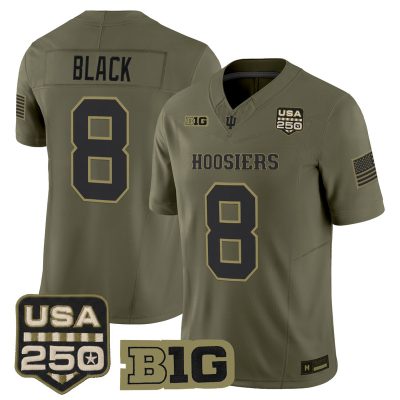 Men's Indiana Hoosiers 2026 Salute to Service Vapor Limited Jersey - Stitched - Olive / Kaelon Black